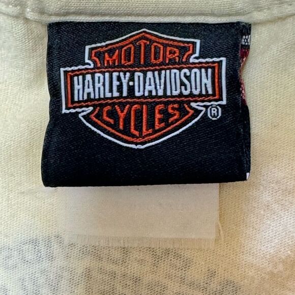 Harley Davidson Greenville SC Women’s Cream Graphic Scoop Neck Shirt Sz M - Picture 7 of 10